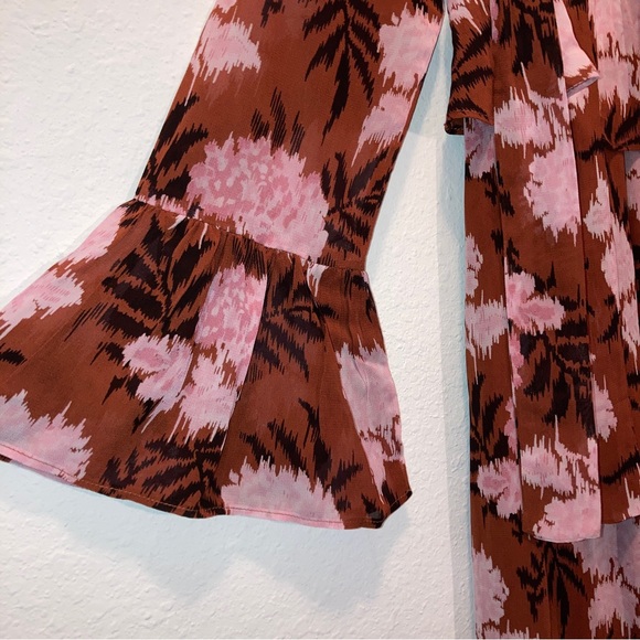 GANNI Monette Georgette Midi Cold Shoulder Floral Dress - Picture 4 of 12